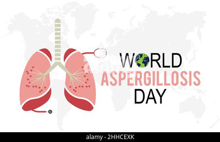 World aspergillosis day. Medical concept vector template for banner, card, poster, background. Stock Vector