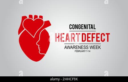 Congenital heart defect awareness week. Medical concept vector background for banner, card, poster, background. Stock Vector