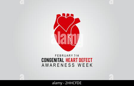 Congenital heart defect awareness week. Medical concept vector background for banner, card, poster, background. Stock Vector