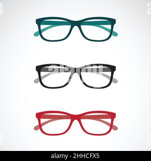 Set of eye glasses icons isolated on white background. Easy editable layered vector illustration. Stock Vector