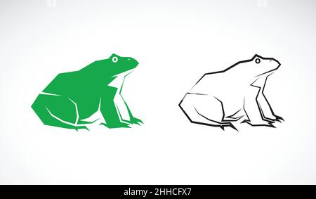 Vector of green frog design on white background. Amphibian. Animal. Frog Icon. Easy editable layered vector illustration. Stock Vector