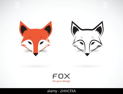 Vector of fox head design on white background., Wild Animals., Fox head logos or icons., Easy editable layered vector illustration. Stock Vector