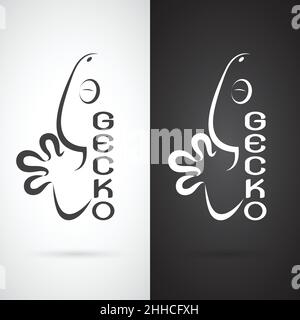 Vector of gecko design on white background and black background, Logo, Symbol. Stock Vector