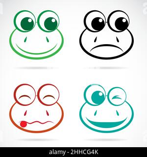 Vector of frog face on white background. Easy editable layered vector illustration. Stock Vector