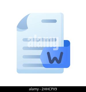 word document file paper docs format single isolated icon with filled ...