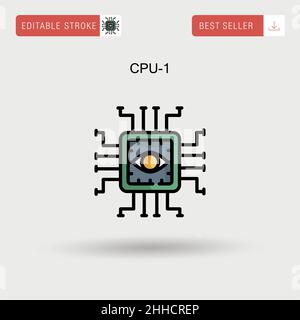 Cpu-1 Simple vector icon. Stock Vector