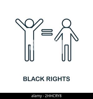 Black Rights icon. Line element from human rights collection. Linear Black Rights icon sign for web design, infographics and more. Stock Vector