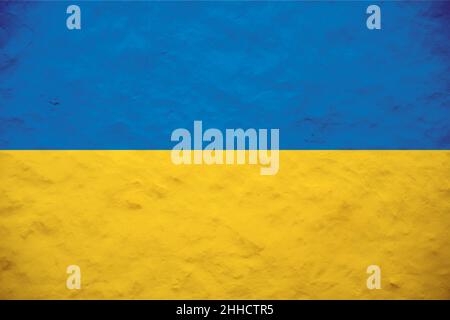 The flag of Ukraine is a banner of two equally sized horizontal bands of blue and yellow Stock Photo