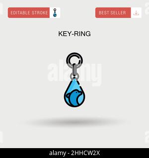 Key-ring Simple vector icon. Stock Vector