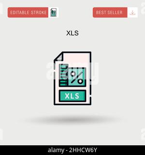 Xls Simple vector icon. Stock Vector