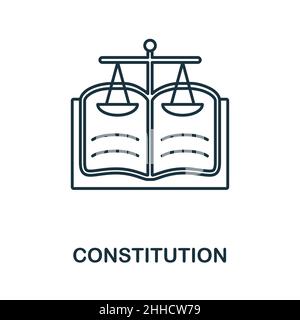 Constitution icon. Line element from human rights collection. Linear Constitution icon sign for web design, infographics and more. Stock Vector
