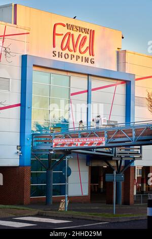 Weston Favell shopping centre, Northampton, England, at sunrise. Stock Photo