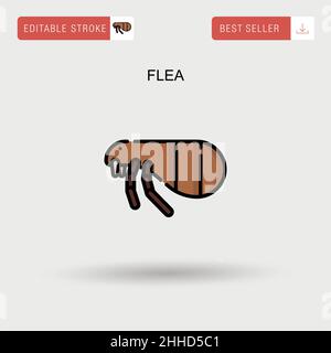 Flea Simple vector icon. Stock Vector