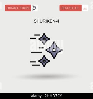 Shuriken-4 Simple vector icon. Stock Vector