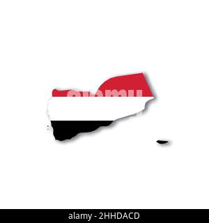 Map of Yemen filled with the national flag Stock Photo - Alamy