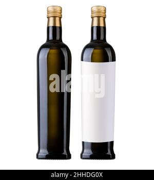 Plastic bottle of vegetable oil, insulated on a white background. Layout of packaging with a bottle (includes clipping path) Stock Photo