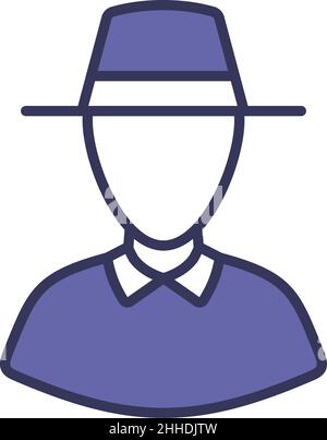 Cricket Umpire Icon. Editable Bold Outline With Color Fill Design. Vector Illustration. Stock Vector