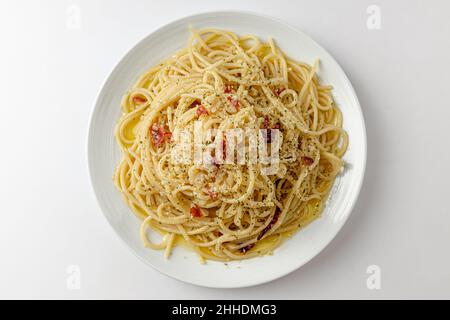 alio olio on a white background Stock Photo