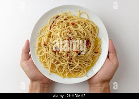 alio olio on a white background Stock Photo