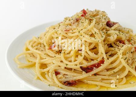 alio olio on a white background Stock Photo
