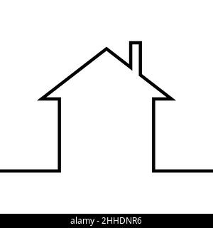 House drawn with one line concept of comfort and home construction Stock Vector