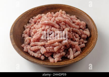 minced meat on a white background Stock Photo