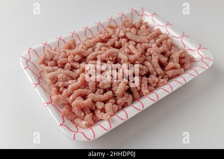 minced meat on a white background Stock Photo