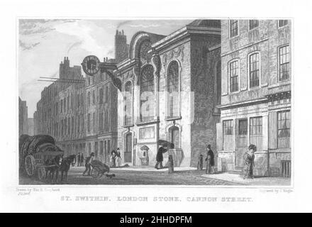 St Swithins London Stone church 1831. Stock Photo