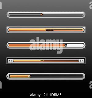 Gradient user interface sliders set Vector illustration. Stock Vector