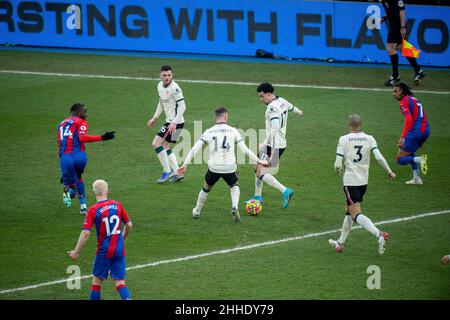 LONDON, ENGLAND - JANUARY 23: Vicente Guaita, Jordan Henderson during the Premier League match between Crystal Palace and Liverpool at Selhurst Park o Stock Photo