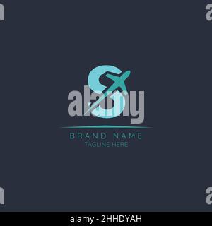 Initial letter S logo design incorporated plane. Minimalist and modern vector illustration design suitable for business. Airline, airplane, aviation, Stock Vector