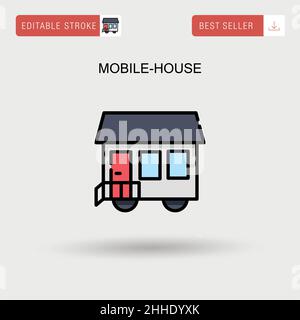 Mobile-house Simple vector icon. Stock Vector