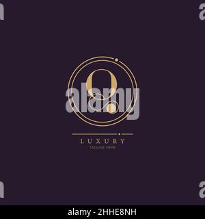 Luxury initial letter Q Business Logo Design Alphabet Icon Vector Symbol. Elegant modern minimal logo template. Stock Vector