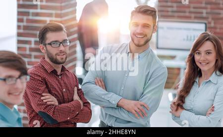 Business people are discussing in the office. Stock Photo