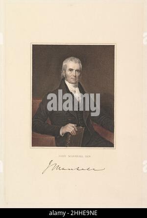 Chief Justice John Marshall 1833 Asher Brown Durand American This portait of the fourth chief justice of the United States is one of nineteen prints Durand engraved for Herring and Longacre's 'National Portrait Gallery of Distinguished Americans,' published in 1835.. Chief Justice John Marshall  394539 Stock Photo