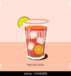 Micadas Drawing Hand drawn fresh michelada illustration Vector illustration Stock ...