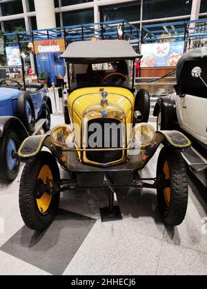 exhibition of retro cars at Domodedovo airport. Moscow. Russia. December 21, 2021. Stock Photo