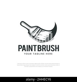 Paint brush design logo, paint business logo concept vector template and decoration Stock Vector