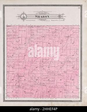 Standard atlas of Audubon County, Iowa - including a plat book of the villages, cities and townships of the county, map of the state, United States and world, patrons directory, reference business Stock Photo