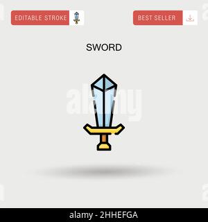 Sword Simple vector icon. Stock Vector