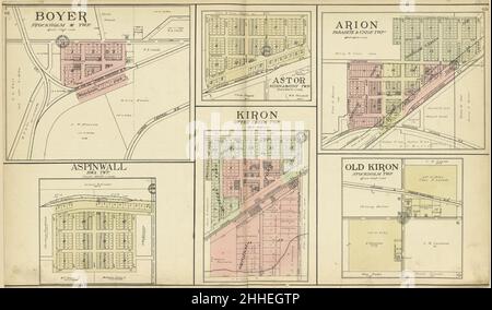 Standard atlas of Crawford County, Iowa - including a plat book of the villages, cities and townships of the county, map of the state, United States and world, patrons directory, reference Stock Photo