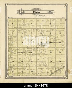 Standard atlas of Crawford County, Iowa - including a plat book of the villages, cities and townships of the county, map of the state, United States and world, patrons directory, reference Stock Photo