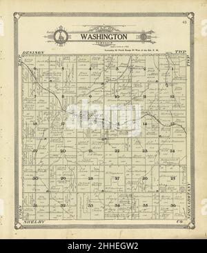 Standard atlas of Crawford County, Iowa - including a plat book of the villages, cities and townships of the county, map of the state, United States and world, patrons directory, reference Stock Photo