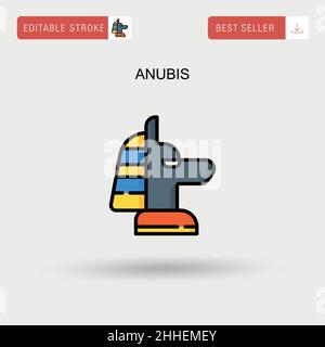 Anubis Simple vector icon. Stock Vector