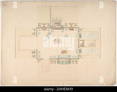 Plan and Elevations of a Room early 19th century Anonymous, British, 19th century British. Plan and Elevations of a Room  387017 Stock Photo