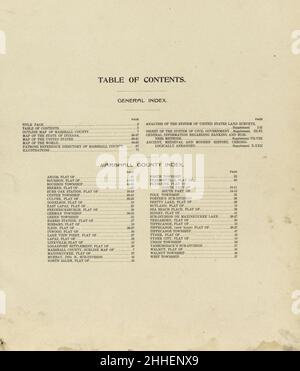 Standard atlas of Marshall County, Indiana - including a plat book of the villages, cities and townships of the county, map of the state, United States and world, patrons directory, reference Stock Photo