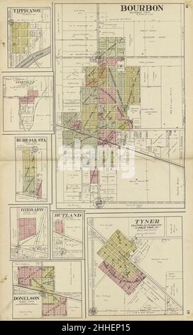 Standard atlas of Marshall County, Indiana - including a plat book of the villages, cities and townships of the county, map of the state, United States and world, patrons directory, reference Stock Photo