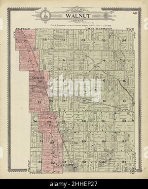 Standard atlas of Marshall County, Indiana - including a plat book of the villages, cities and townships of the county, map of the state, United States and world, patrons directory, reference Stock Photo