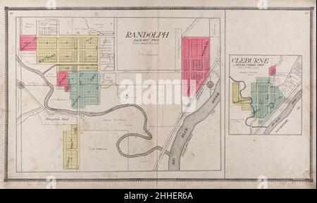 Standard atlas of Riley County, Kansas - including a plat book of the villages, cities and townships of the county, map of the state, United States and world, patrons directory, reference business Stock Photo