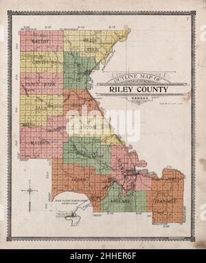 Standard atlas of Riley County, Kansas - including a plat book of the villages, cities and townships of the county, map of the state, United States and world, patrons directory, reference business Stock Photo